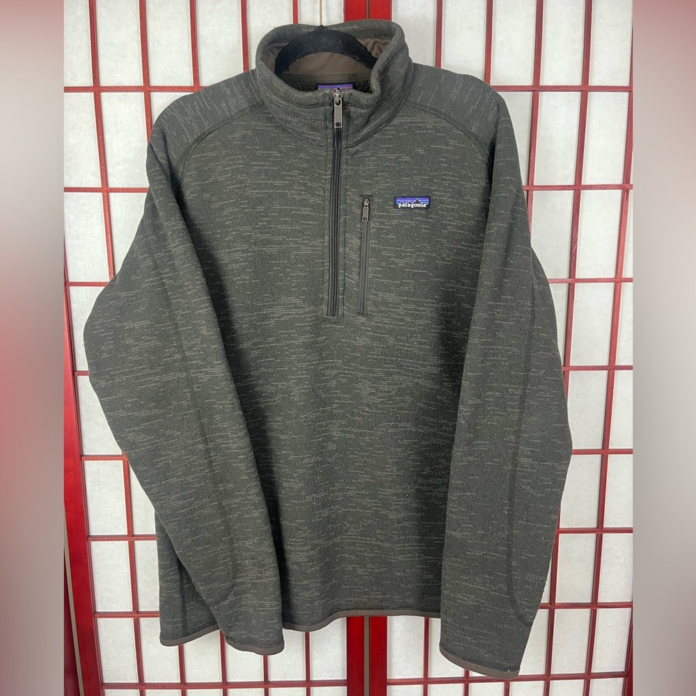 Patagonia Mens Better Sweater Quarter Zip Pullover Dark Walnut